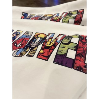 ÁO THUN NAM NỮ - [ MARVEL ] LOGO CUSTOM