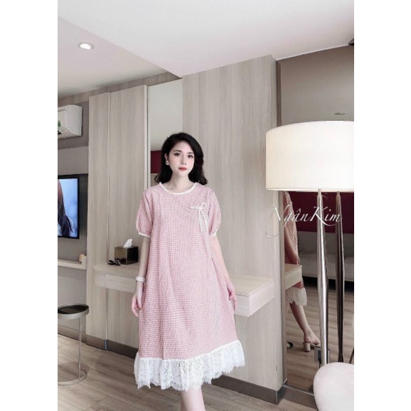 Váy bầu, đầm bầu thời trang thiết kế chất cotton thô freesize từ 45 đến 70kg