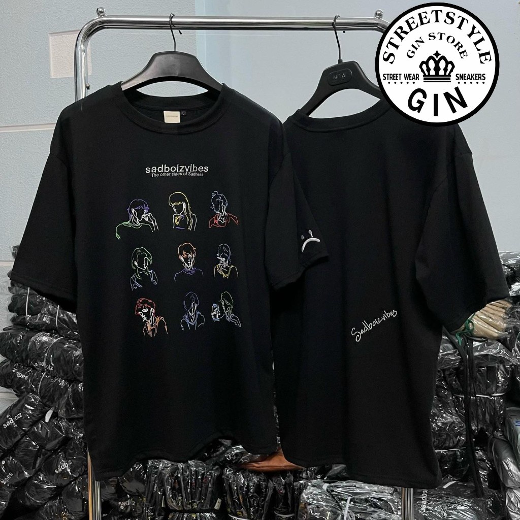 Áo thun unisex sadboiz sadboizvibes toss tee áo thun tay lỡ nam nữ sad boiz toss hình thêu full tag - Gin Store