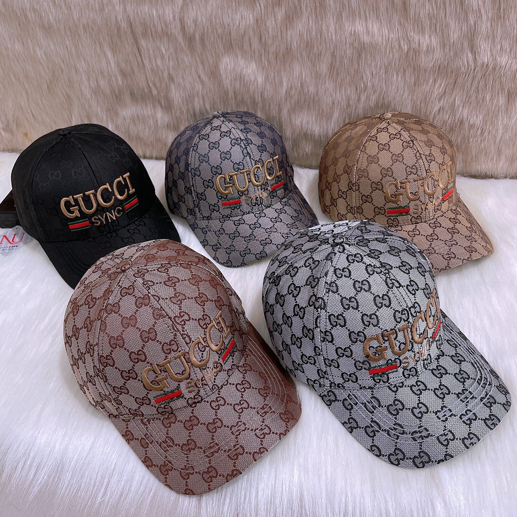 Nón kết lưỡi trai vải lụa dệt thêu logo chữ thời trang Gc