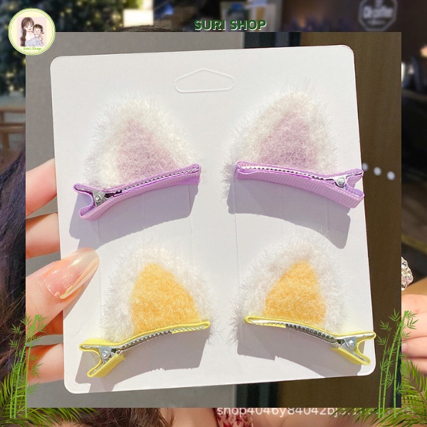 Set 2 kẹp tóc hình tai mèo xinh đẹp, kẹp tóc dễ thương cho bé cu te