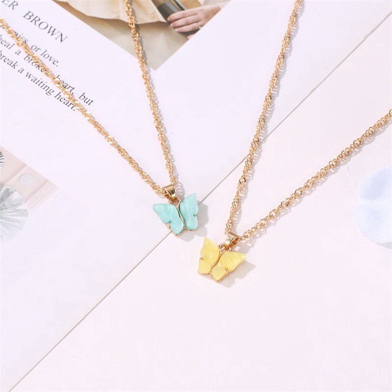 Bộ Trang Sức Dây Chuyền Và Khuyên Tai Hình Bướm Xinh Xắn Mainia Shop