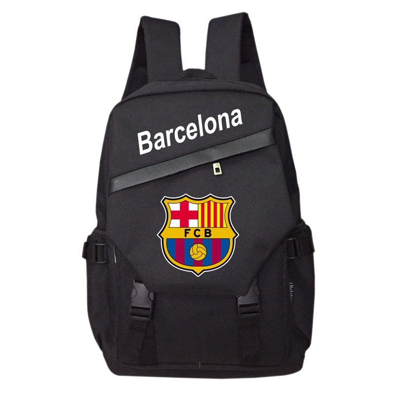 Balo Troy nắp lục giác in tên và logo đội Barcelona