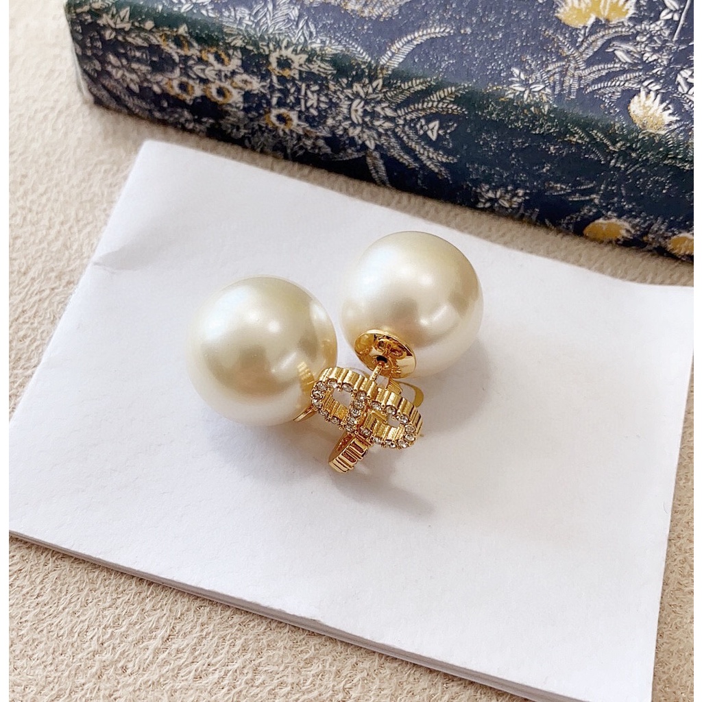 Khuyên Tai Tròn Khắc Chữ Dior Bằng Thép Titanium Thời Trang Cho Nữ