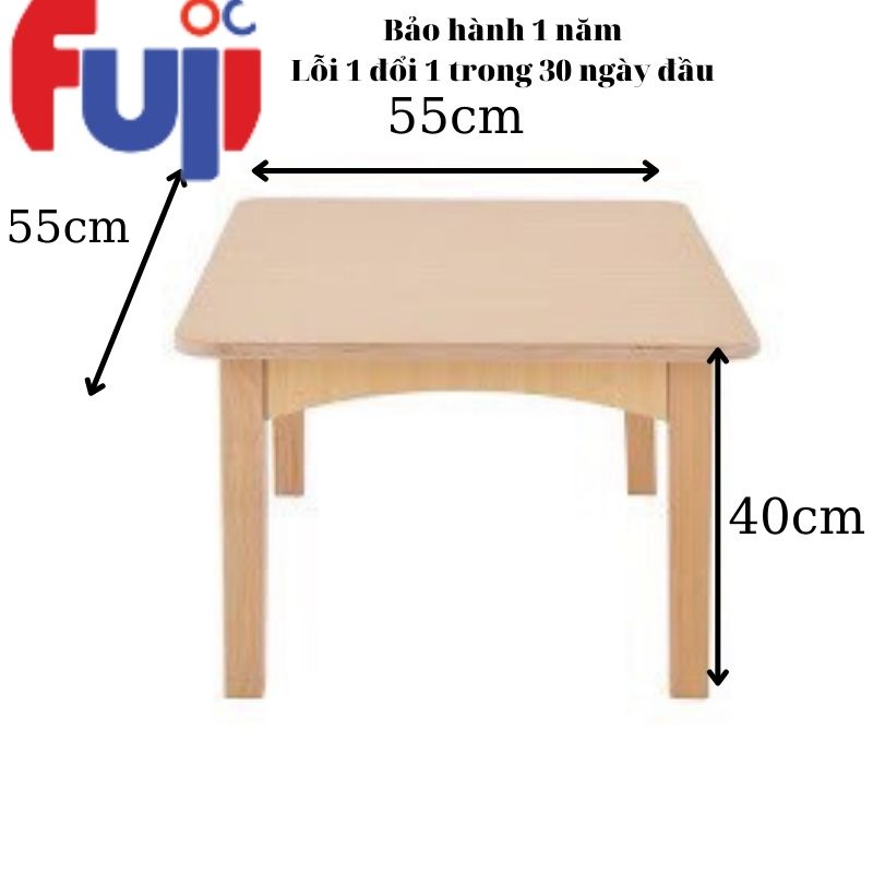 Bàn Gỗ Cho Trẻ Em, Bàn Montessori Gỗ Plywood An Toàn Cho Bé Phù Hợp Cho Các Bé 0-3 tuổi, 3-6 tuổi- FUJI Shop