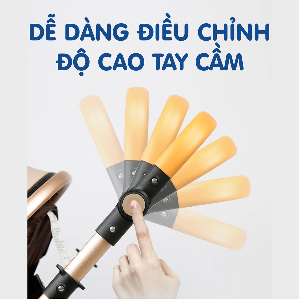 Xe đẩy gấp gọn, Xe đẩy cho bé 2 chiều 3 tư thế cao cấp gấp gọn - Bánh xe cao su chống sóc - TẶNG KÈM ĐÀN GÕ 8 ÂM CHO BÉ