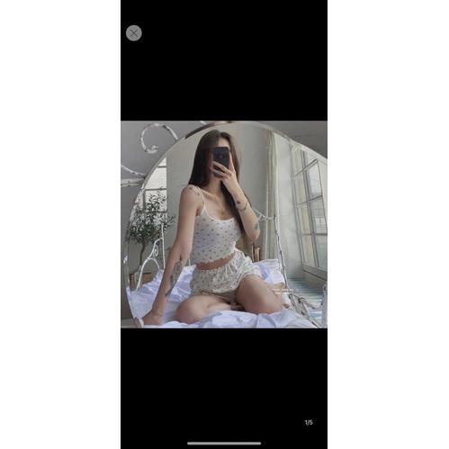 [ẢNH THẬT CÓ CLIP] Bộ đồ ngủ nữ 2 dây họa tiết hoa nhí Ulzzang quần đùi chất thun siêu co giãn nữ tính - Bộ ngủ 2 dây