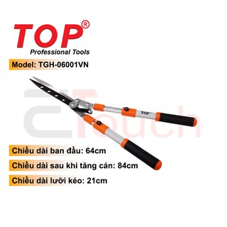 Kéo Cắt Cỏ Hàng Rào Cao Cấp TOP Cán Cam Đen Có Tăng Đưa - TGH-06001VN