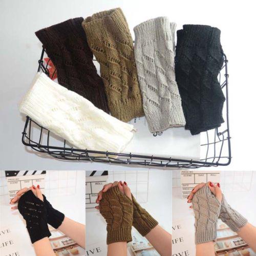 Bao tay len dệt kim thiết kế hở ngón dành cho nữ