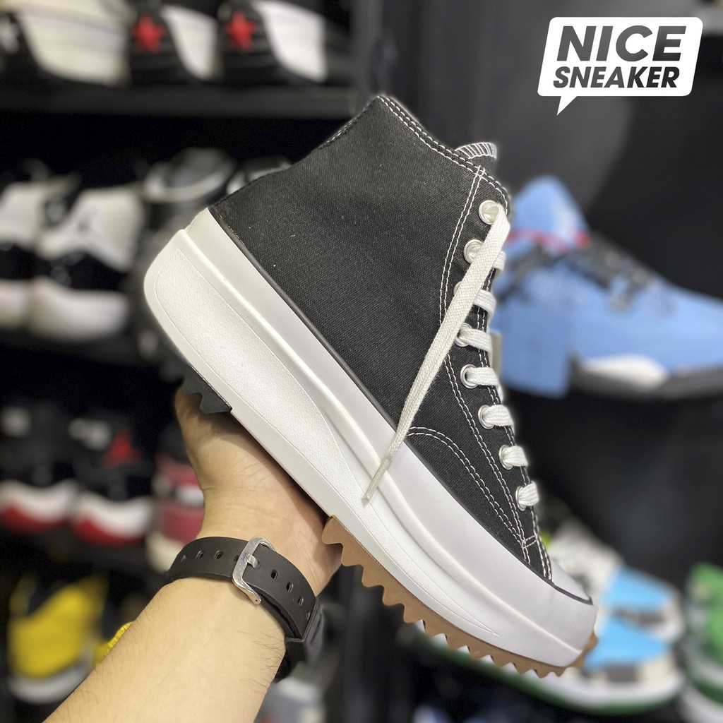 Giày sneaker nam nữ cổ cao | converse run star hike hi black ( đen cao ) | Bản 1:1 trung chuẩn .