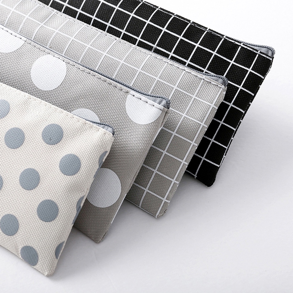 Túi Đựng Bút/ Đồ Trang Điểm Bằng Vải Canvas Di Động Tiện Dụng Mang Theo Du Lịch