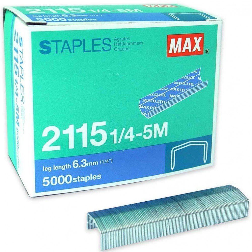 Kim cong Max HD-2115 1/4 5M - Hộp 5.000 kim Max Staples