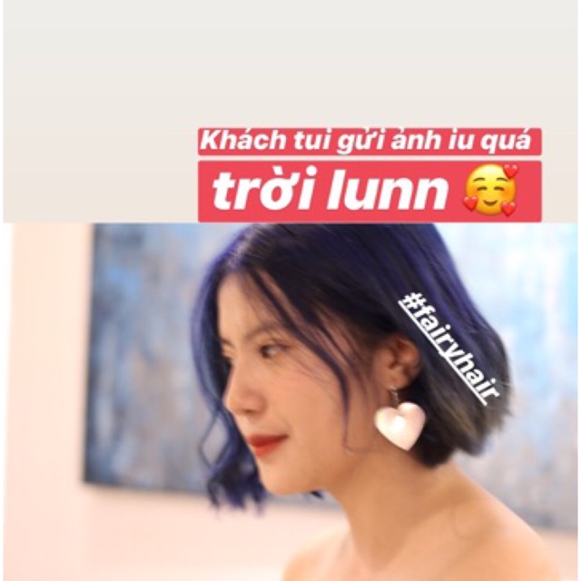 Thuốc nhuộm tóc màu XANH DƯƠNG ĐEN KHÓI (kèm trợ dưỡng và găng tay)