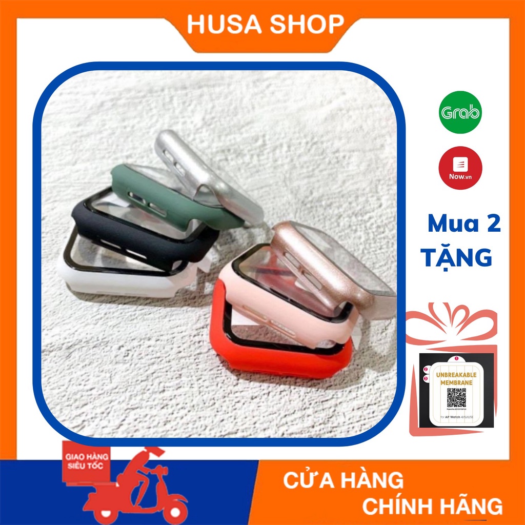 Ốp Cường Lực Bảo Vệ Toàn Diện A.W 1/2/3/4/5/6/se/7/8 size 38mm 40mm 42mm 44mm 41mm 45mm HUSA