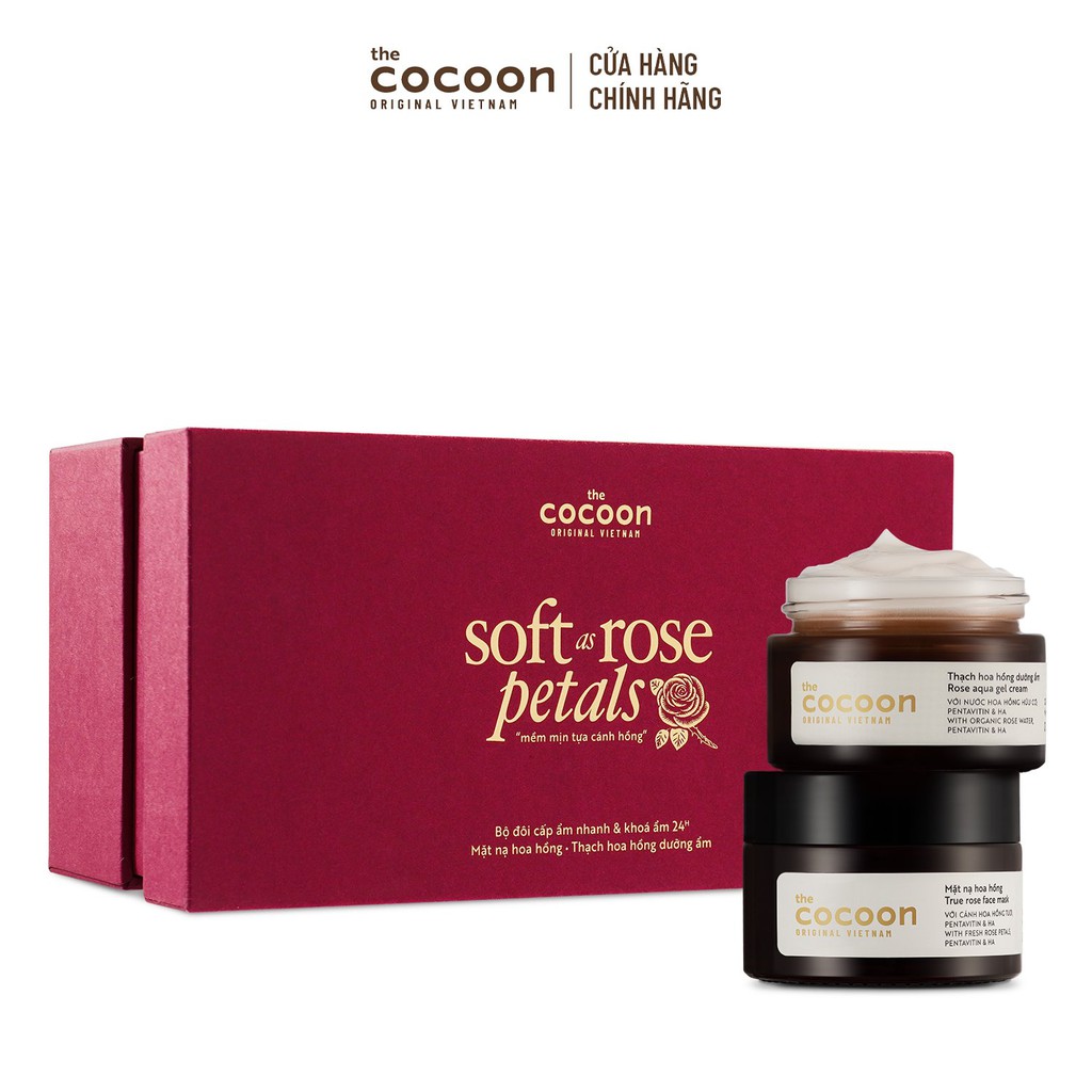 Gift Set - Mềm Mịn Tựa Cánh Hồng : 01 Mặt nạ hoa hồng Cocoon 30ml + 01 Thạch hoa hồng dưỡng ẩm Cocoon 30ml | BigBuy360 - bigbuy360.vn