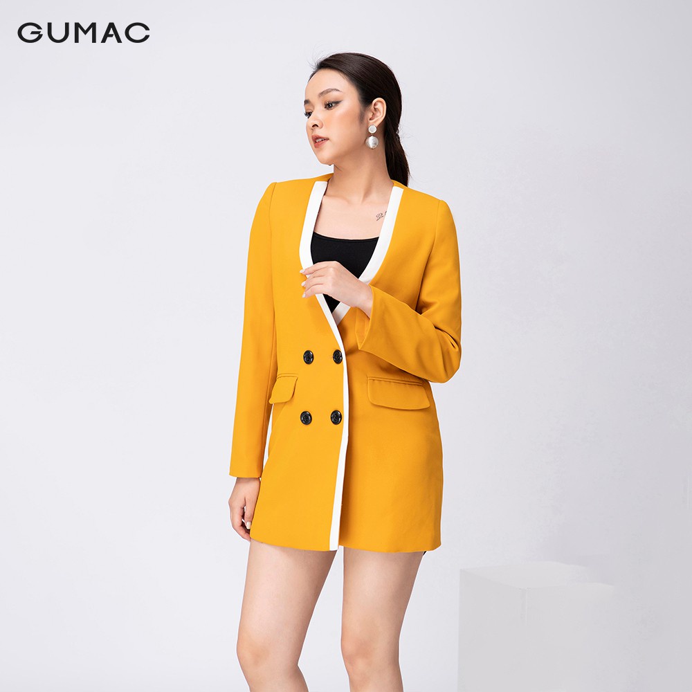 Áo khoác vest phối cổ GUMAC AA11252