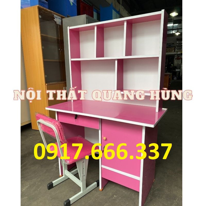 Bộ bàn học sinh 1m màu hồng ván okal cao cấp | BigBuy360 - bigbuy360.vn