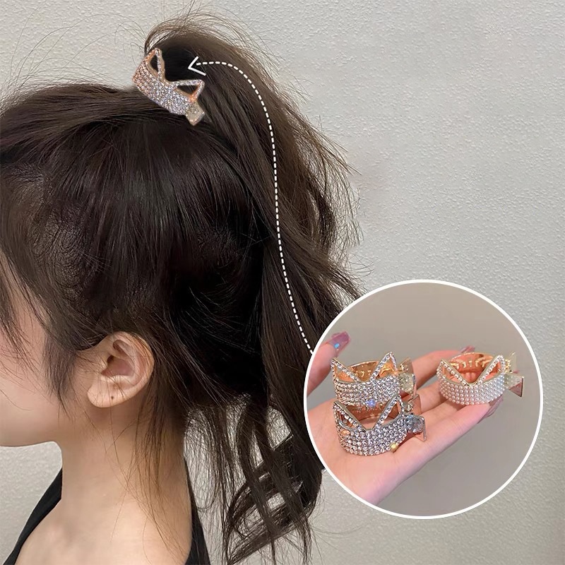 Kẹp Tóc Hình Mèo Đính Ngọc Trai Nhân Tạo Thời Trang Cho Nữ