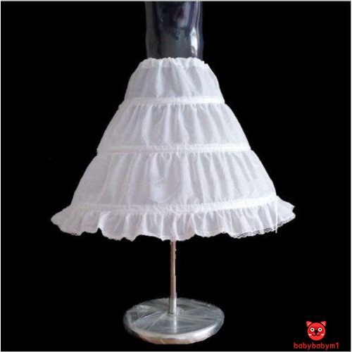 O-L❥Kids Baby Girl Princess Bridesmaid Petticoat White Skirt