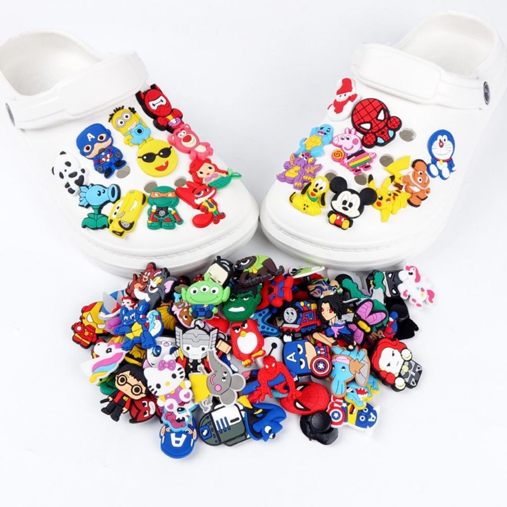Sticker gắn dép cross sticker dán dép crocs Phụ kiện nút giày đơn giản dễ thương Luna Kid's