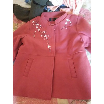 Áo khoác trung niên áo dạ cho mẹ cho bà (màu đỏ hồngXL, caramel L)