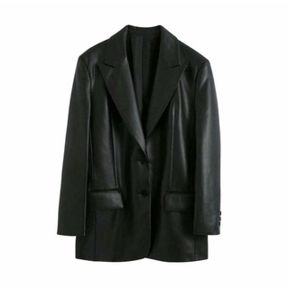 Blazer giả da đen