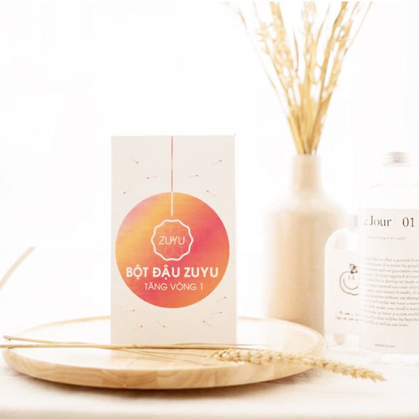 Bột Tăng Vòng 1 ZuYu - Bột Đậu ZuYu (Hộp 500 gram uống 1 tháng, Tặng kèm tinh dầu massage vòng 1)