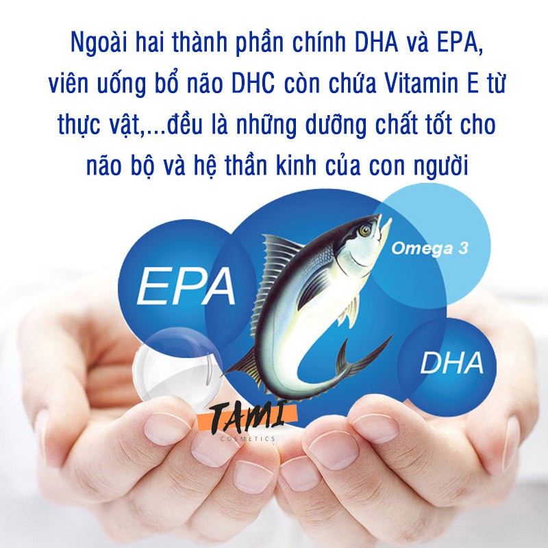 Viên uống bổ não DHC Nhật Bản bổ sung Omega 3, DHA, EPA phát triển não bộ thực phẩm chức năng gói 15 ngày TM-DHC-DHA15