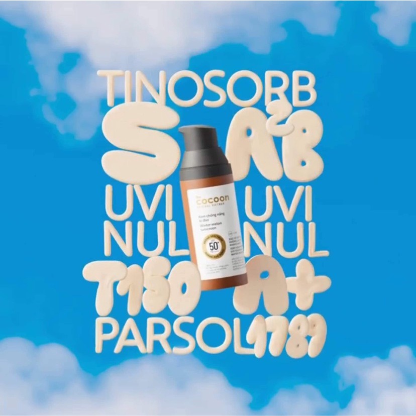 Kem chống nắng Cocoon 50 ml bí đao SPF50+ PA++++ quang phổ rộng bảo vệ cao
