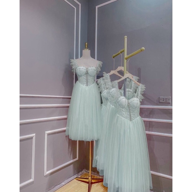 Đầm xoè 2 dây công chúa kết đá lê sang trọng MYMY04 - MS381V