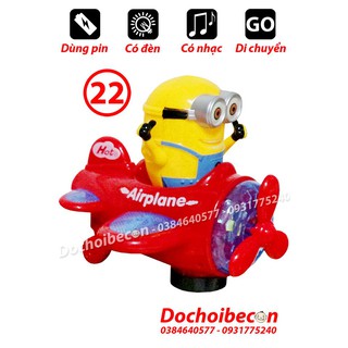 Lồng đèn trung thu Minion lái máy bay: Có đèn, nhạc, di chuyển, chong chóng máy bay xoay khi chạy