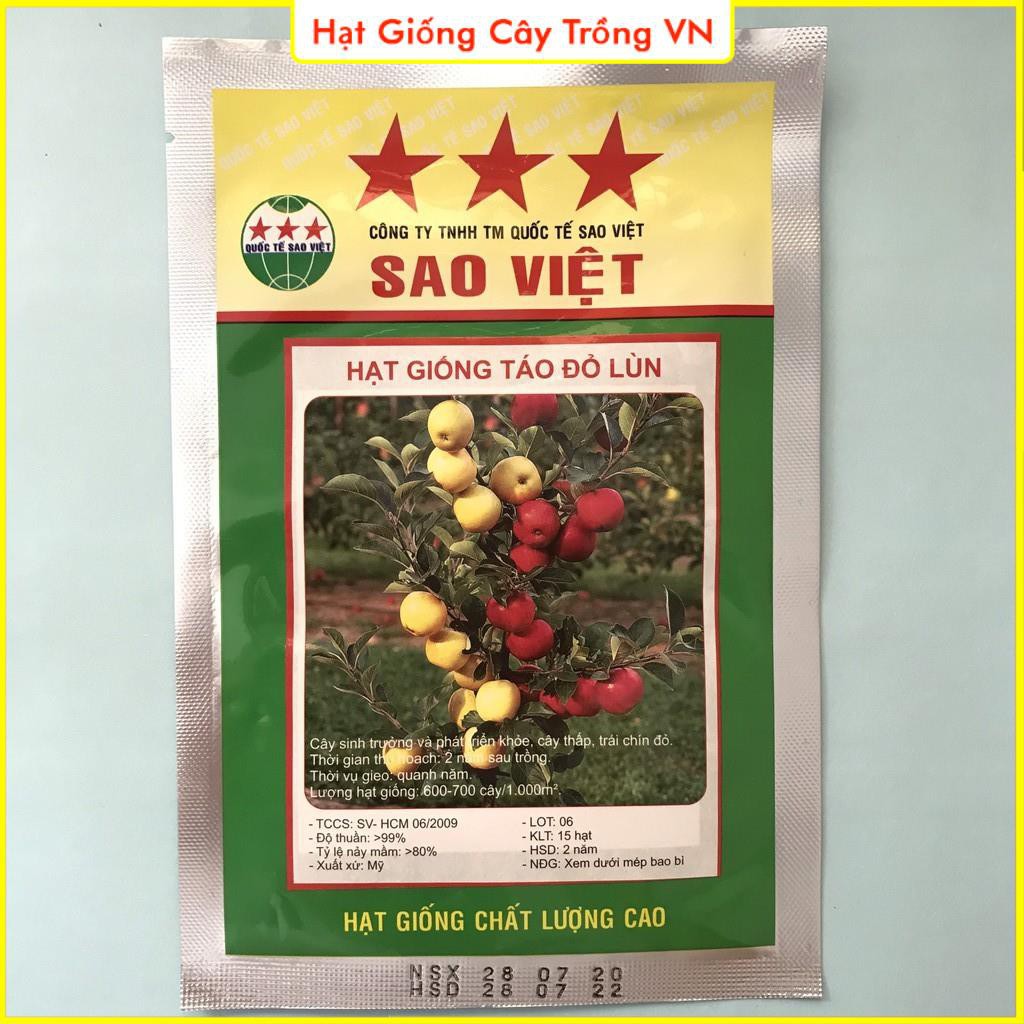 Hạt giống Táo Đỏ Lùn Trái Sai, Trồng Chậu - Gói 15 Hạt