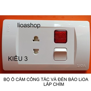 Bộ ổ cắm công tắc và đèn báo lioa.,lắp chìm.