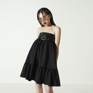Váy quây kèm belt da - 'ALL TIED UP' DRESS - IN BLACK - Queen of the heart