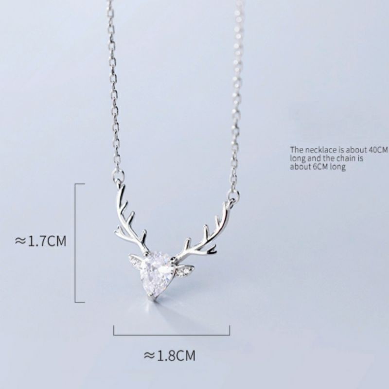 Dây chuyền hươu pha lê nhân tạo BẠC S925