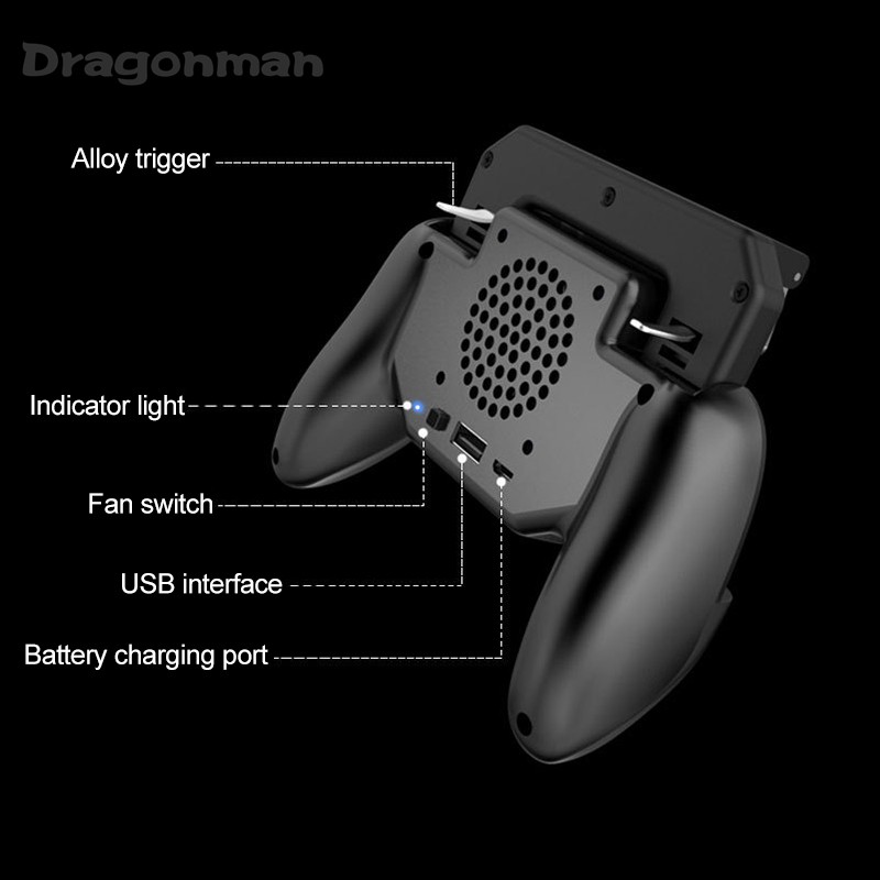 Mobile Phone Game Controller Joystick Cooling Fan Gamepad for PUBG IOS Android