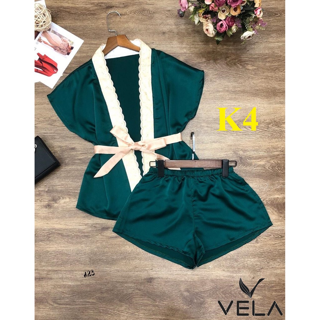 Bộ đồ ngủ áo choàng KIMONO lụa Satin Nhật Bản | BigBuy360 - bigbuy360.vn