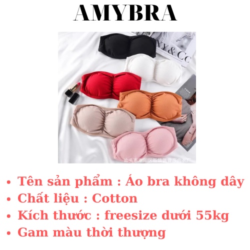 Áo Bra Không Dây - Bra Nữ Cúp Ngực 3 Nấc Cài Siêu Xinh - Áo Ngực Không Dây Mút Mỏng AMYBRA B819