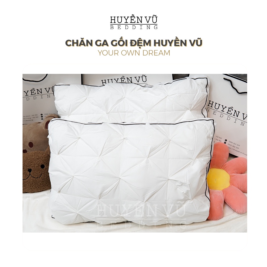 Ruột gối nhúm bông Micro giả lông vũ-CHĂN GA GỐI ĐIỆM HUYỀN VŨ