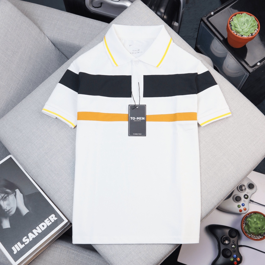 Áo Thun Nam Polo Cổ Trụ Phối Sọc Ngang Chất Cotton Mát Co Giãn Tốt Phong Cách Lịch Lãm Siêu Hot NEW UNISEX