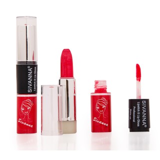 Son môi 2 đầu Sivanna Lipstick Lip Gloss