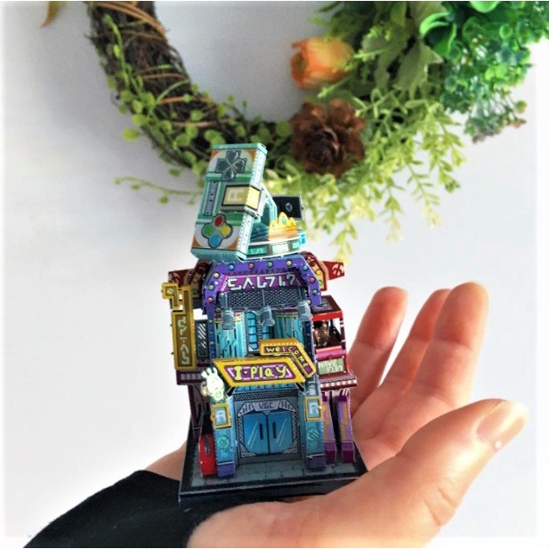Mô Hình Kim Loại Lắp Ráp 3D MU Thế Giới Trò Chơi Nhật Bản Games City [chưa ráp]