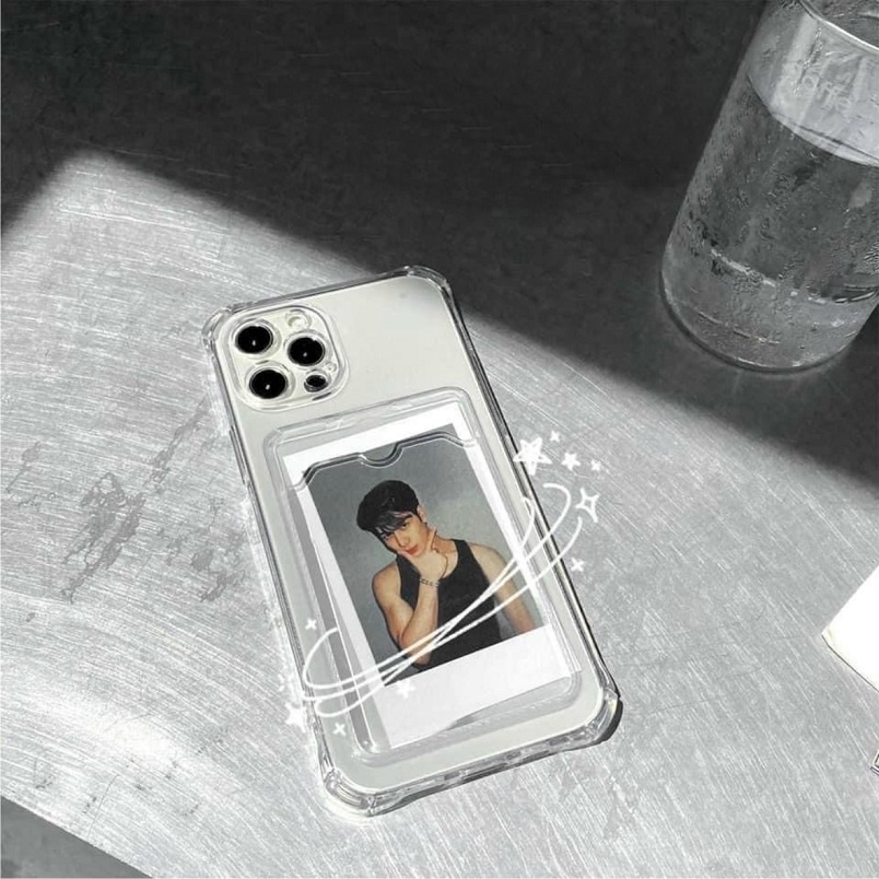Ốp Lưng Ví Trong Suốt Chống Sốc Có Ngăn Đựng Ảnh, Thẻ  - ND653