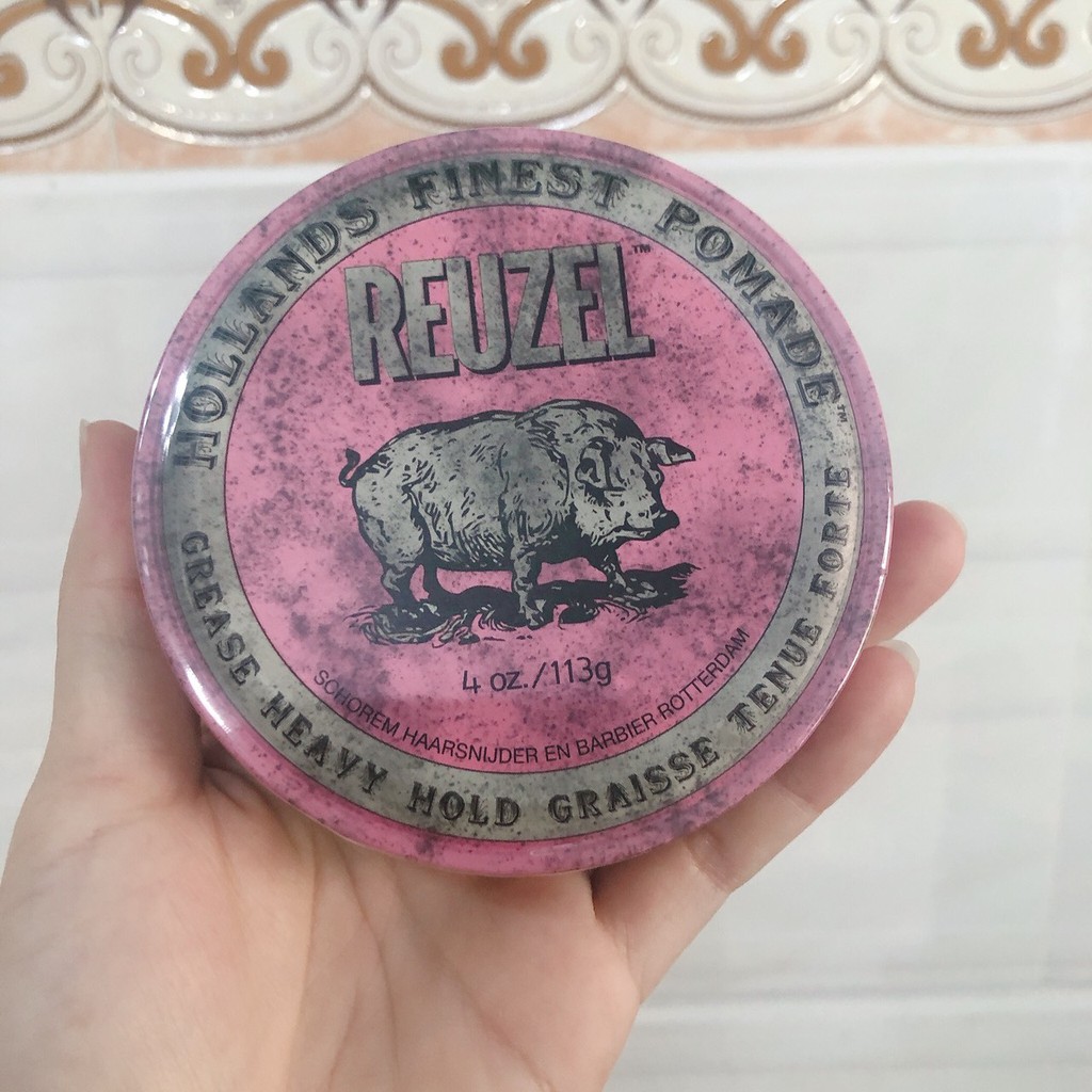 Sáp tạo kiểu tóc Reuzel Pink Grease Heavy Hold giữ nếp cứng độ bóng vừa 113g