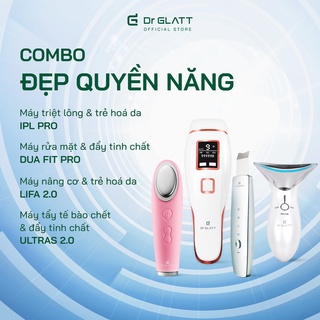 Set máy dưỡng da đa năng - máy triệt lông mini đa năng, máy rửa mặt, máy đẩy tinh chất, máy massage mặt nâng cơ DR GLATT