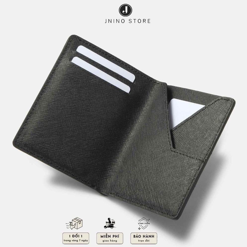Ví da nam ví đứng da saffiano Nome II Jnino đơn giản