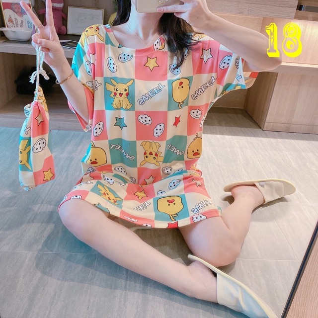 Đầm ngủ cute mẫu mới ,bầu bí bon chen dx nha .