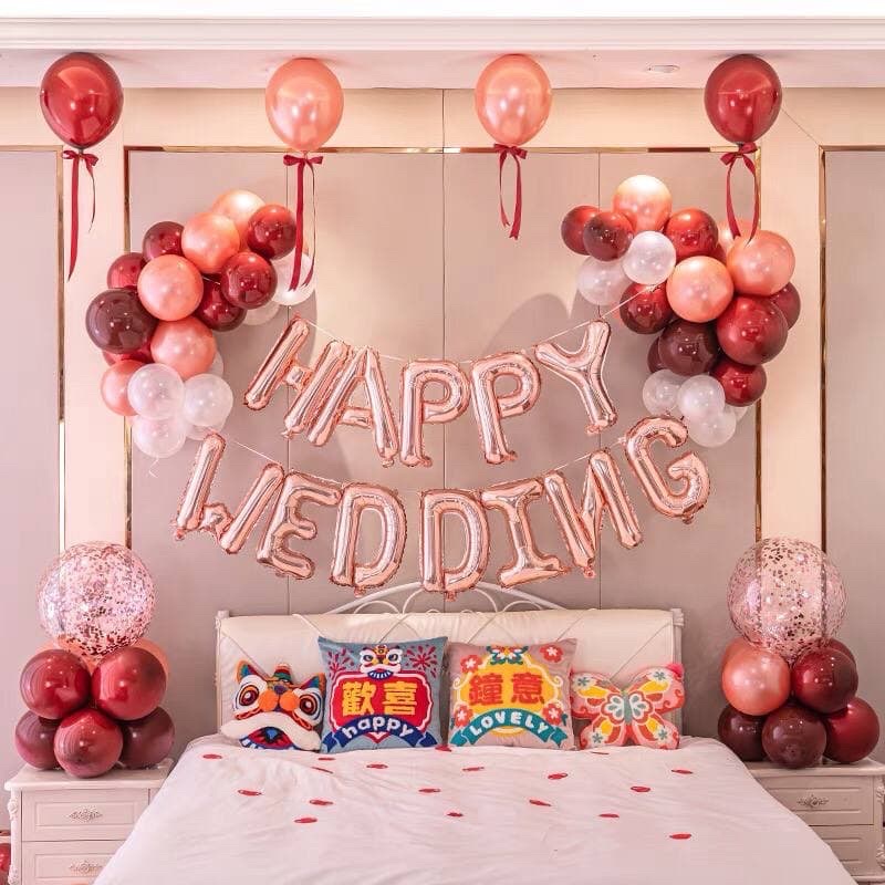 Bóng Chữ Happy Wedding Trang Trí Đám Cưới ( Loại Đẹp)