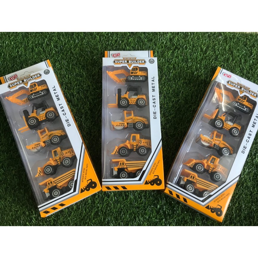 Set 5 xe công trường mini