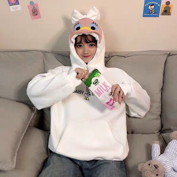 Áo khoác, áo hoodie unisex nỉ ngoại nón vịt cute năng động thời trang học đường | BigBuy360 - bigbuy360.vn